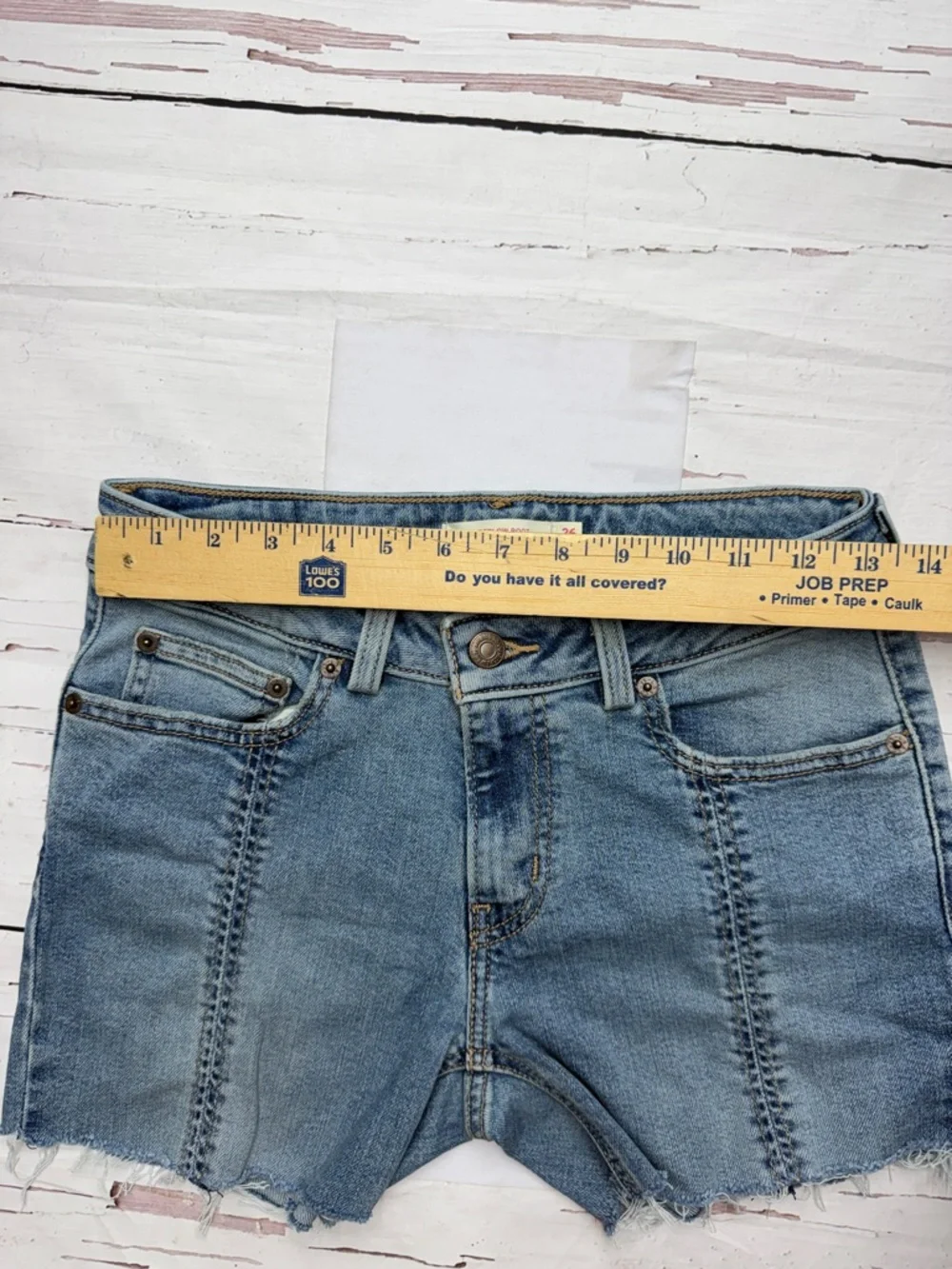 Levi’s Superlow Boot Denim‎ Cutoff Shorts Light Wash 26 Y2K